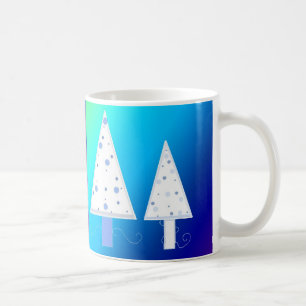 Schöne weiße Weihnachtsbäume Kaffeetasse