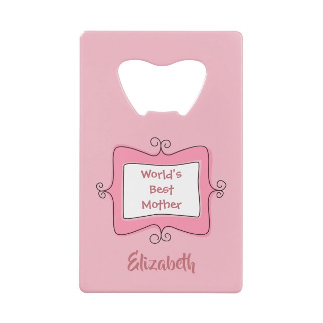 Schöne Welten beste Mutter Rosa Geldkarten Flaschenöffner (Vorderseite)