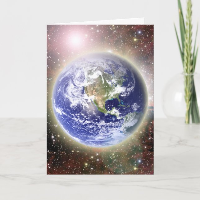 Schöne Weltkarten Feiertagskarte (Vorderseite)