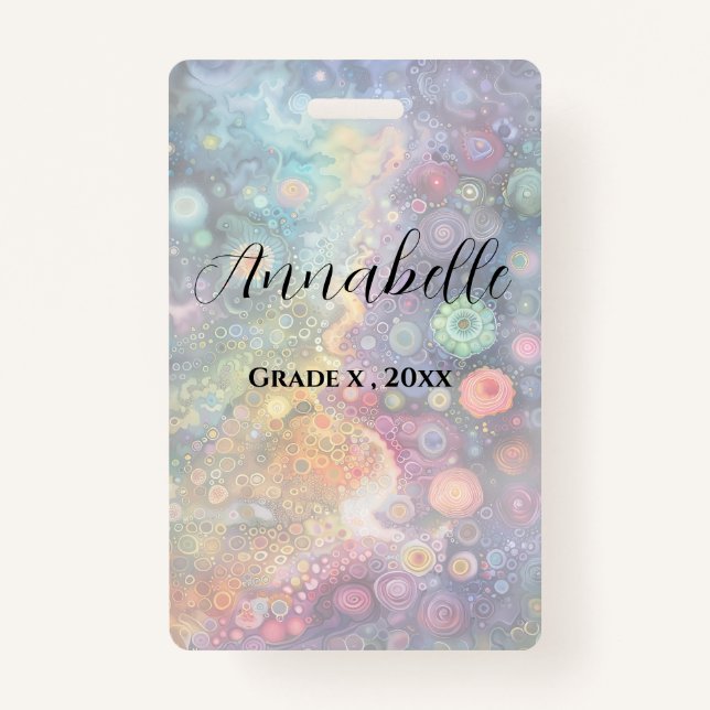 Schöne Whimsikfarben zurück zur Schule Ausweis (Vorderseite)