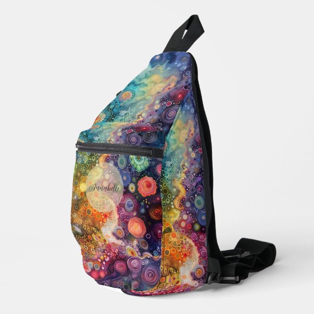 Schöne Whimsikfarben zurück zur Schule Crossbody Bag (Rechte Ecke)
