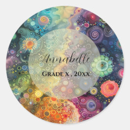 Schöne Whimsikfarben zurück zur Schule Runder Aufkleber