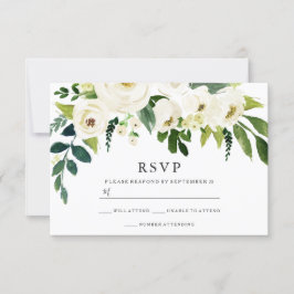 Schöne White Blooming Blume Wedding Bridal RSVP Karte
