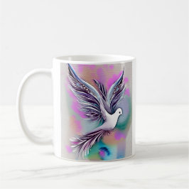 Schöne White Ethereal Wasserfarbe Taube Kaffeetasse