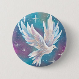 Schöne White Glitzer Peace Dove Button