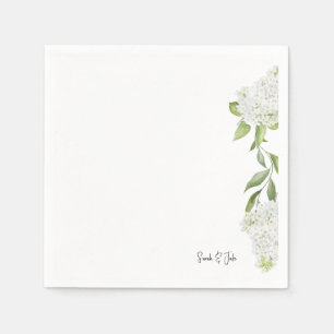 Schöne White Hydrangea Bloral White Wedding Serviette
