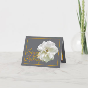Schöne White Rose Blume Hübsch Happy Birthday Karte
