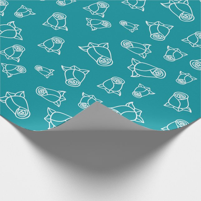 Schöne White Wedding Rose Verlobung nahtlos Geschenkpapier (Ecke)