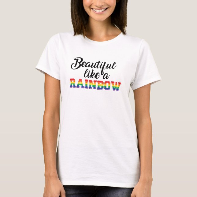 Schöne wie Regenbogen Gay Pride lgbtq Liebe T-Shirt (Vorderseite)