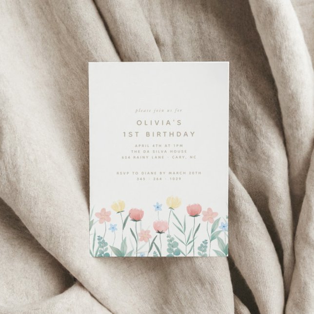 Schöne Wildblume Bouquet Geburtstag Einladung (Von Creator hochgeladen)