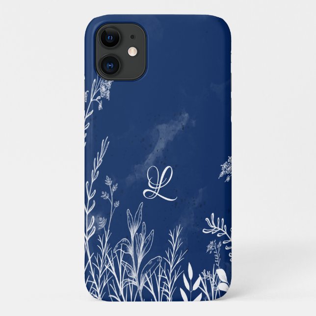 Schöne Wildblume Doodles Monogramm Case-Mate iPhone Hülle (Rückseite)