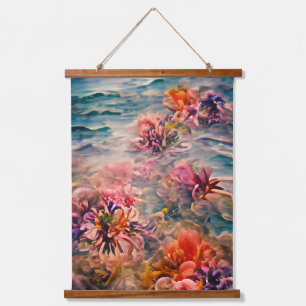 Schöne Wildblume Fantasy Art Wandteppich Mit Holzrahmen