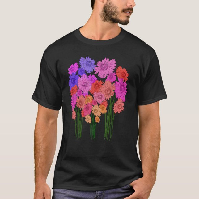 Schöne Wildblume Farbenfrohe Blume Blüten Boote T-Shirt (Vorderseite)