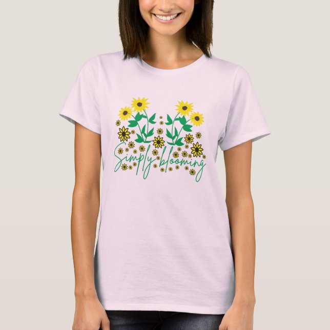 Schöne Wildblume Wasserfarbe Botanischer Garten T-Shirt (Vorderseite)