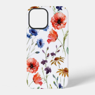 Schöne Wildblumen, Aquarell, Mohn, Kornblume, iPhone 12 Hülle