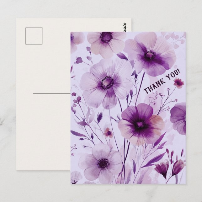 Schöne Wildblumen Blume DANKE Postkarte (Vorne/Hinten)