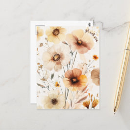 Schöne Wildblumen Blume WERDEN BALD GUT Postkarte