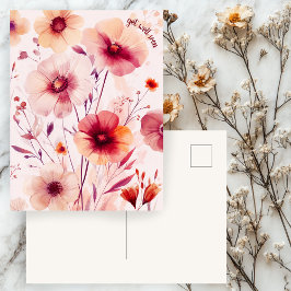 Schöne Wildblumen Blume WERDEN BALD GUT Postkarte