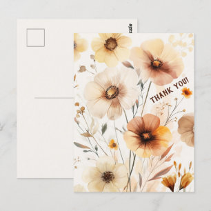 Schöne Wildblumen Blumen DANKE Postkarte