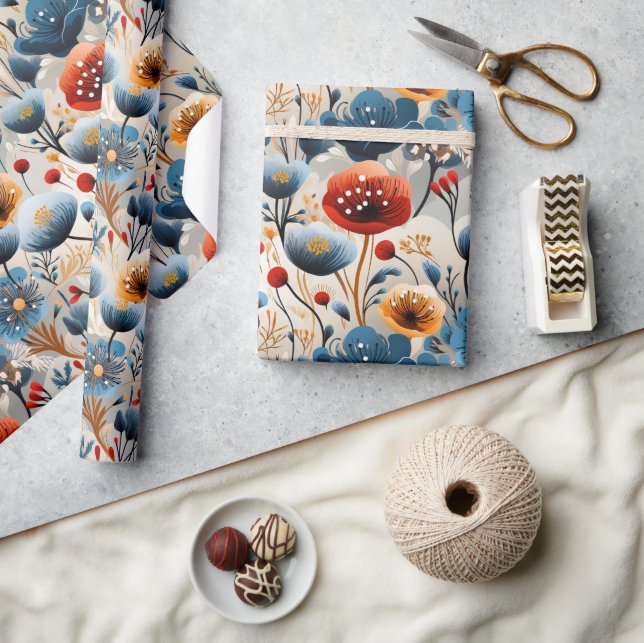 Schöne Wildblumen Geschenkpapier (Kunsthandwerk)