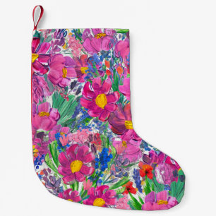 Schöne Wildblumen: Handgezeichnete Kunst. Kleiner Weihnachtsstrumpf
