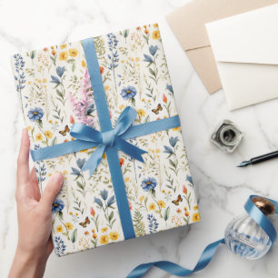 Schöne Wildblumen Natur Trend Farbenfrohe Blumen Geschenkpapier