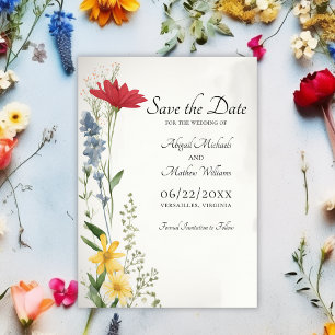 Schöne Wildblumen Natur Trendy Blumenzwiese Save The Date