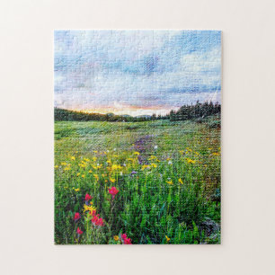 Schöne Wildblumen Naturlandschaft Puzzle
