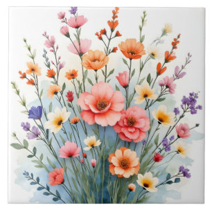 Schöne Wildblumen-Trendy-Luxus-Kollektion Fliese