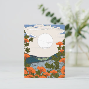 Schöne Wildblumenwiesenlandschaft Postkarte
