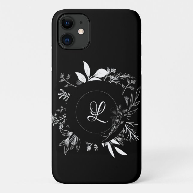 Schöne wilde Blume Doodle Monogram Case Mate i (Rückseite)
