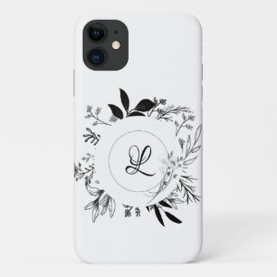 Schöne wilde Blume Doodle Monogram Case-Mate iPhone Hülle