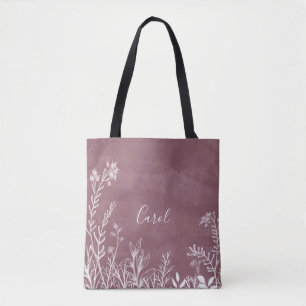 Schöne wilde Blume Doodles Tote Beutel