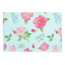 Schöne wilde Rose und Rose Wasserfarbenes Muster Kissenbezug