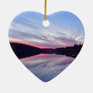 Schöne Wildnis Sonnenuntergang über dem Foto Keramik Ornament