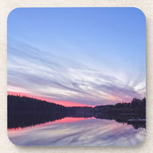 Schöne Wildnis Sonnenuntergang über dem Foto Untersetzer