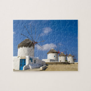 Schöne Windmühlen auf der Insel Mykonos, Puzzle