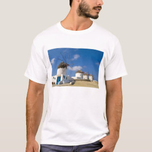 Schöne Windmühlen auf der Insel Mykonos, T-Shirt