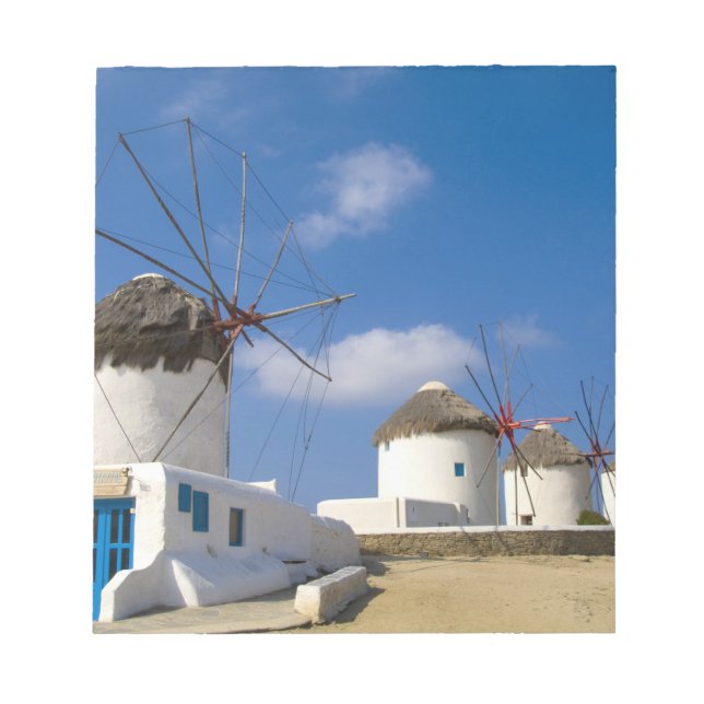 Schöne Windmühlen auf Mykonos, Notizblock (Vorderseite)
