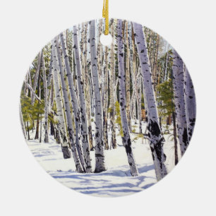 Schöne Winter-Aspen in Flagstaff Arizona Keramik Ornament