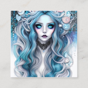 Schöne Winter Hexe Grafik Schöner Steampunk Quadratische Visitenkarte