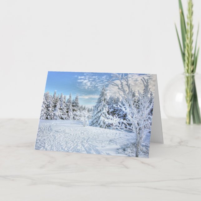 Schöne Winter-Schnee-Waldszene  Karte (Vorderseite)
