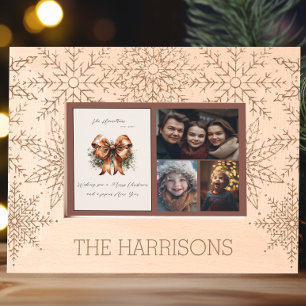 Schöne Winter Snowflake Weihnachtskarte Geätzte Rahmen