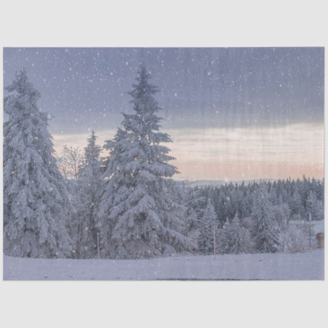 Schöne Winterlandschaft als Schnee Seidenpapier (Vorderseite)