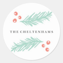 Schöne Winterrahmenaufkleber Runder Aufkleber