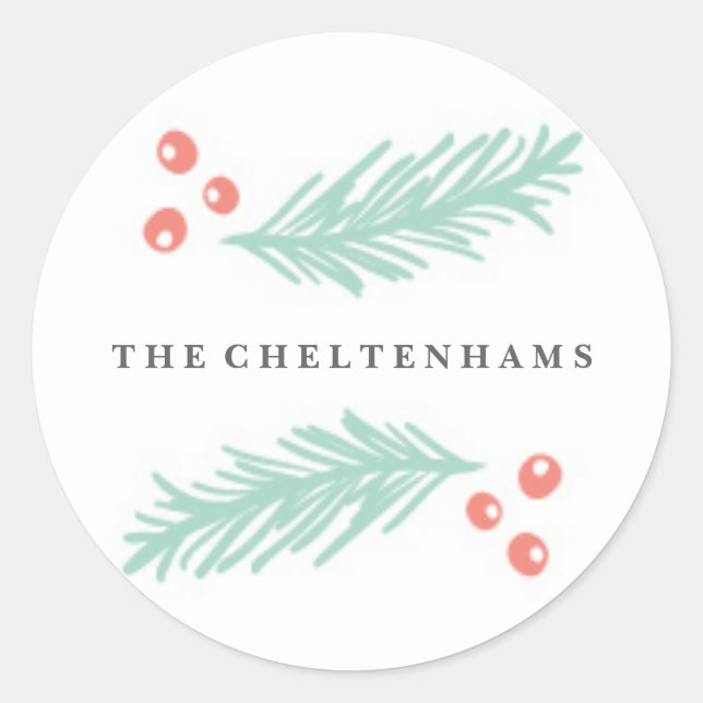 Schöne Winterrahmenaufkleber Runder Aufkleber (Vorderseite)