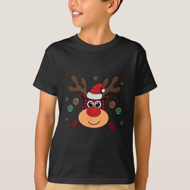Schöne Winterrote Büffel-Karo-Plaid springender Hi T-Shirt (Vorderseite)