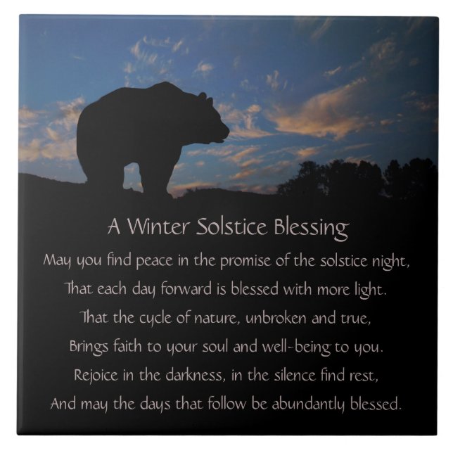 Schöne Wintersonnenwende-Segnung mit Bär Fliese (Vorderseite)