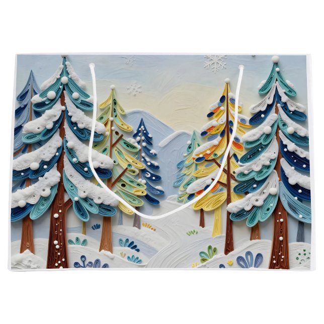 Schöne Winterszene | Enchanted Forest Große Geschenktüte (Vorderseite)