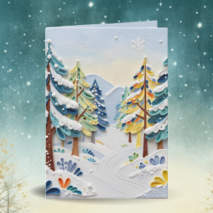 Schöne Winterszene   Enchanted Forest Karte